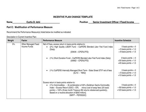 Incentive Proposal Template
