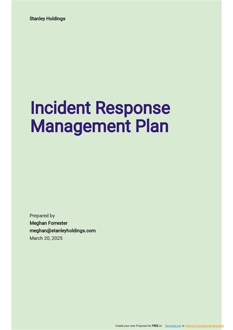 Incident Management Plan Template