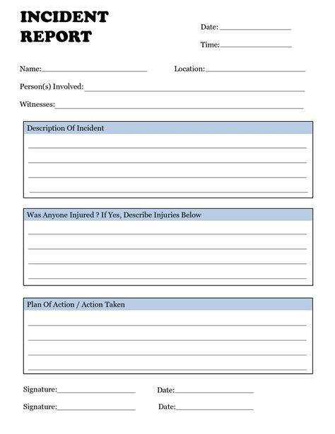 Incident Report Template For It