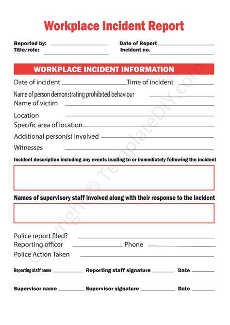 Incident Report Template Free