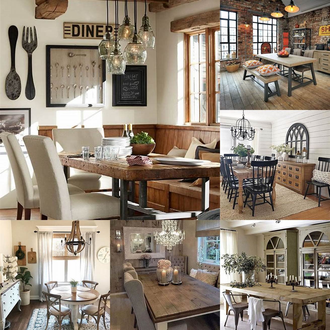 Industrial and Rustic Dining Room with Inspire Me Home Decor Furniture