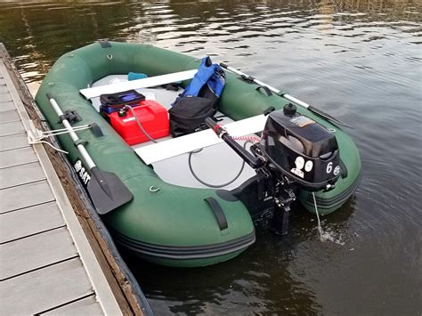 Inflatable Fishing Boat with a Motor Size