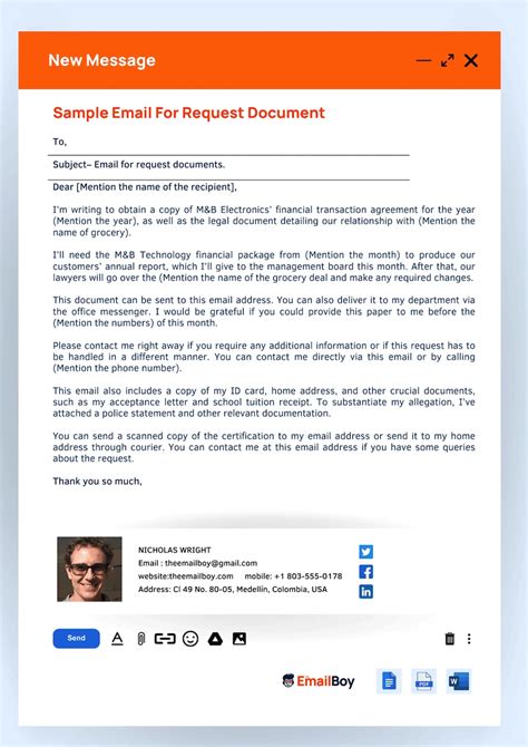 Information Request Email Template