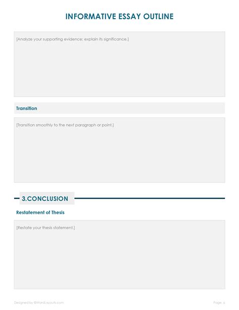 Informational Essay Outline Template