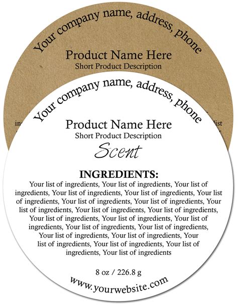 Ingredients Label Template Free