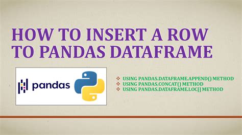 Insert a row to pandas dataframe