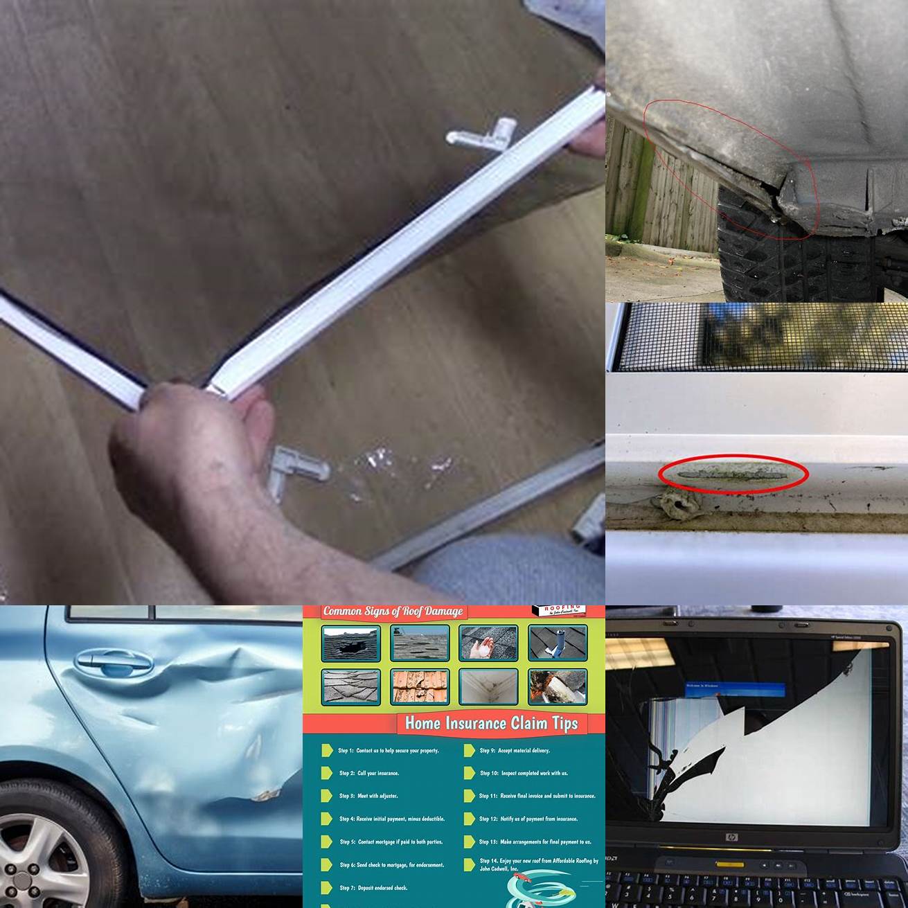 Inspect for damage Check the screen and frame for any signs of damage such as holes tears or bent frames
