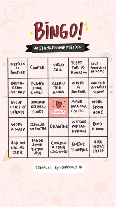 Instagram Story Bingo Template