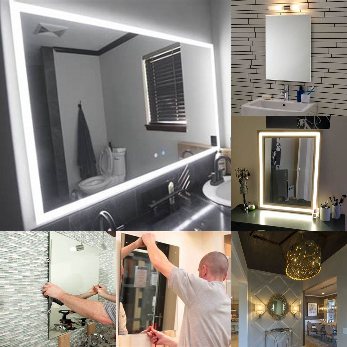 Install the mirrors lighting and other accessories