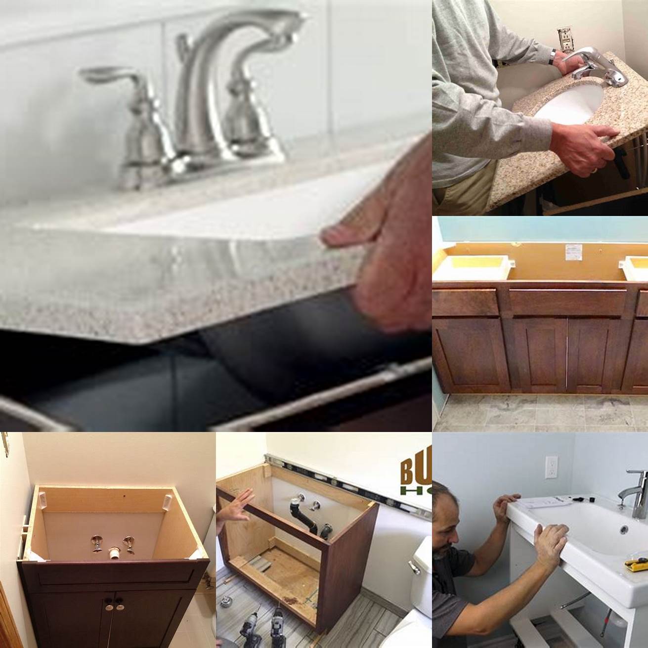 Install the new vanity Follow the manufacturers instructions carefully when installing the new vanity