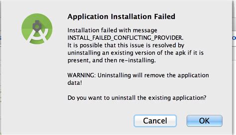 Install shows error in console INSTALL FAILED CONFLICTING PROVIDER