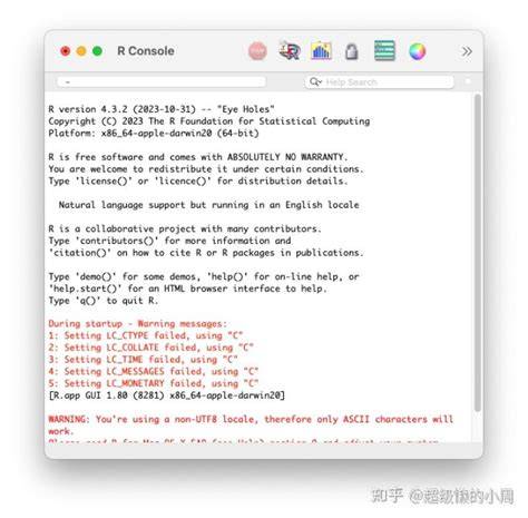 Installing R on Mac - Warning messages Setting LCCTYPE failed using C