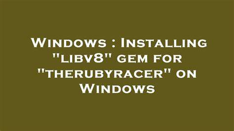 Installing libv8 gem on OS X 109
