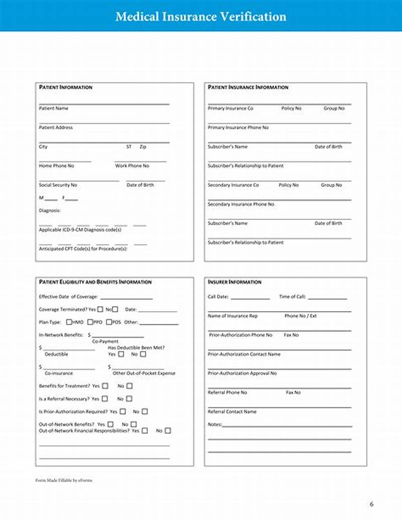 Insurance Verification Form