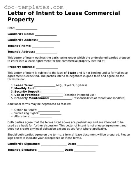 Intent To Lease Letter Template