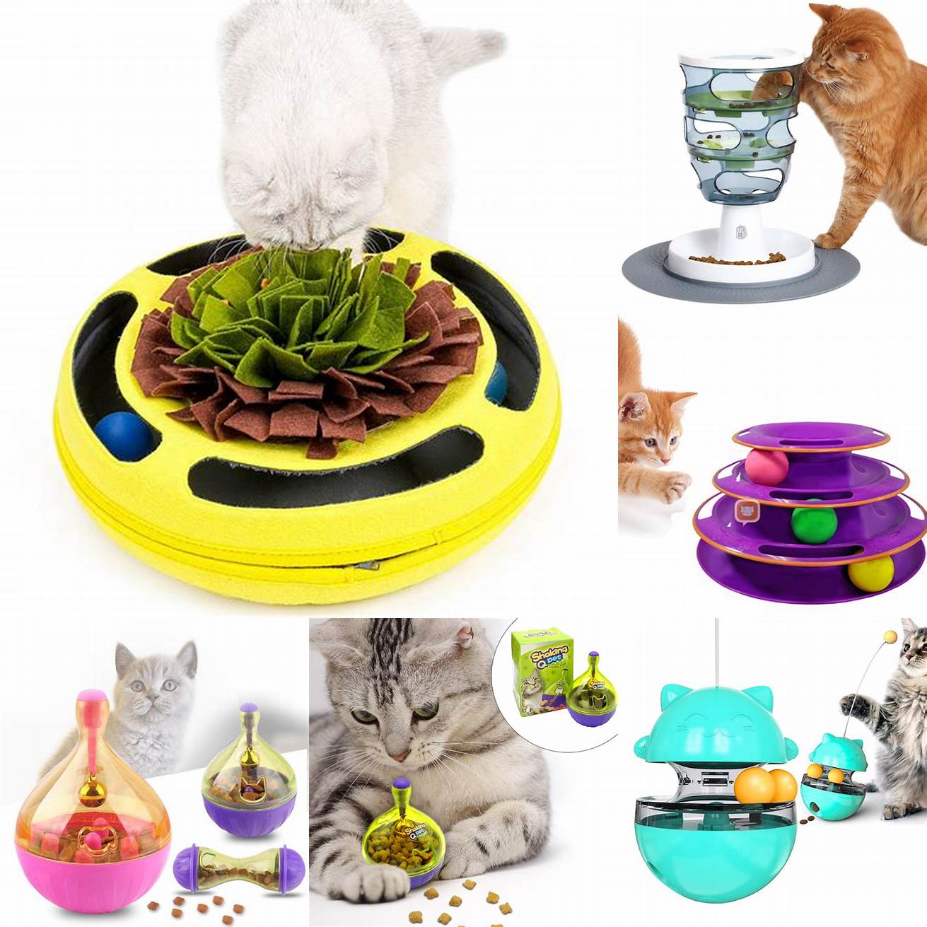 Interactive feeding toys These toys require cats to work for their food which can slow down their eating and provide mental stimulation