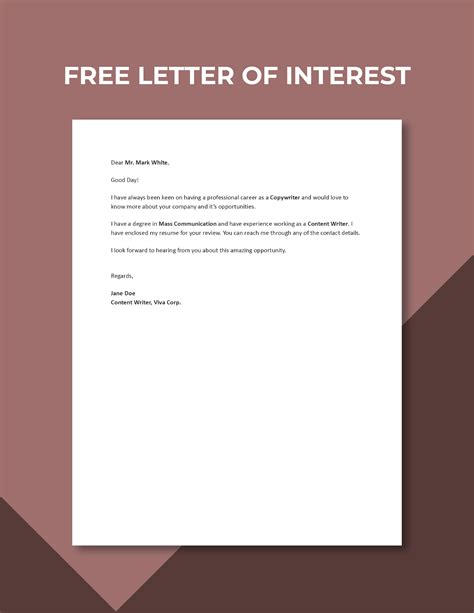 Interest Letter Template