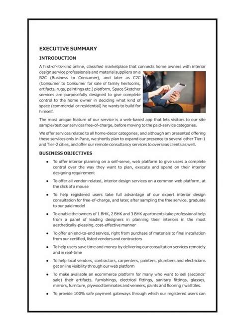 Interior Design Business Plan Template Free