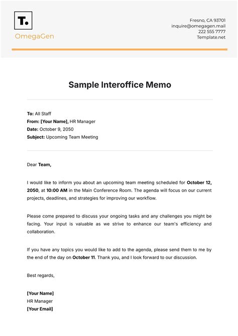 Interoffice Memo Template