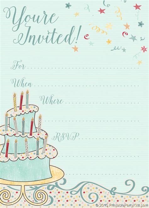 Invitations For Birthday Party Printable