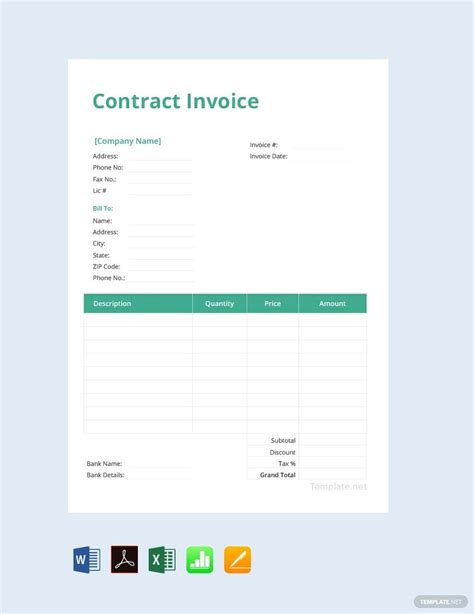 Invoice Contract Template