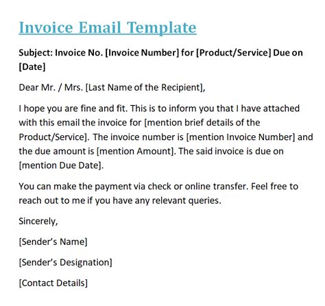 Invoice Email Templates