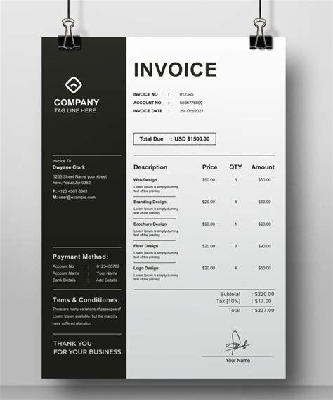 Invoice Template Illustrator
