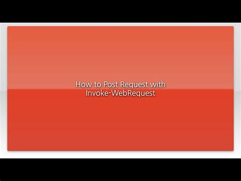 Invoke-WebRequest POST with parameters