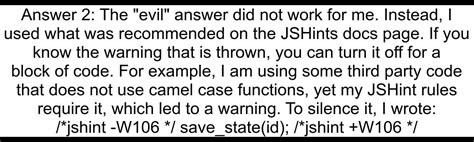 Is there a way to suppress JSHint warning for one given line