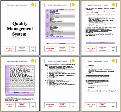 Iso 9001 Templates