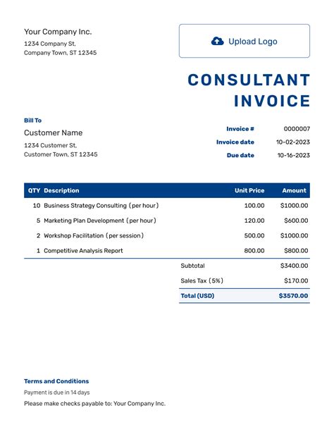 It Consultant Invoice Template