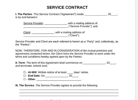 It Service Contract Template