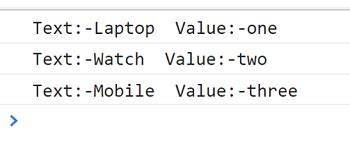 Iterate through select options