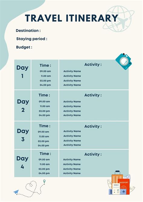 Itinerary Planner Template