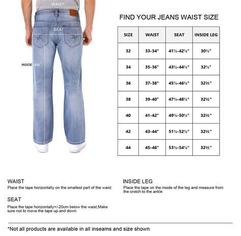 Jeans Size Chart Men