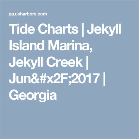 Jekyll Island Tide Chart