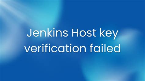 Jenkins Host key verification failed