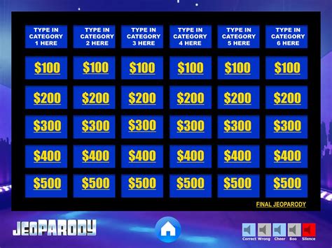 Jeopardy Game Ppt Template