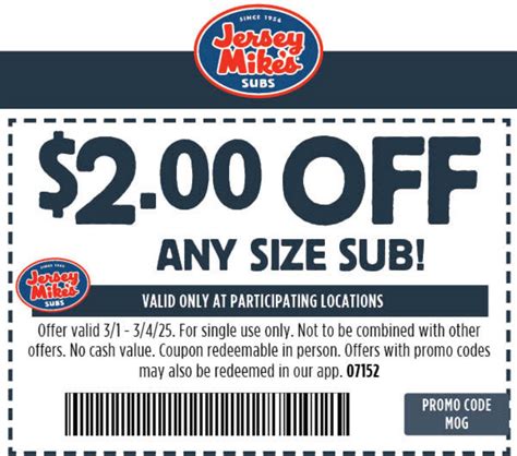 Jersey Mikes Subs Coupons Printable