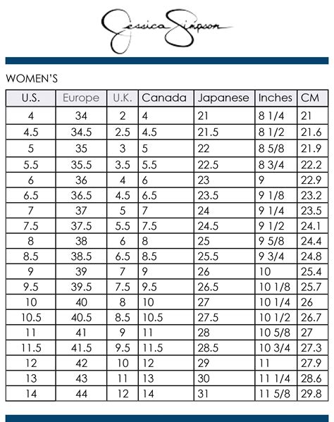 Jessica Simpson Jeans Size Chart