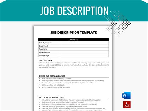 Job Discription Template