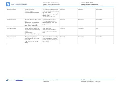 Job Hazard Analysis Template Excel