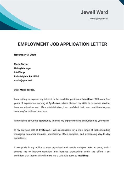 Job Letter Template Word