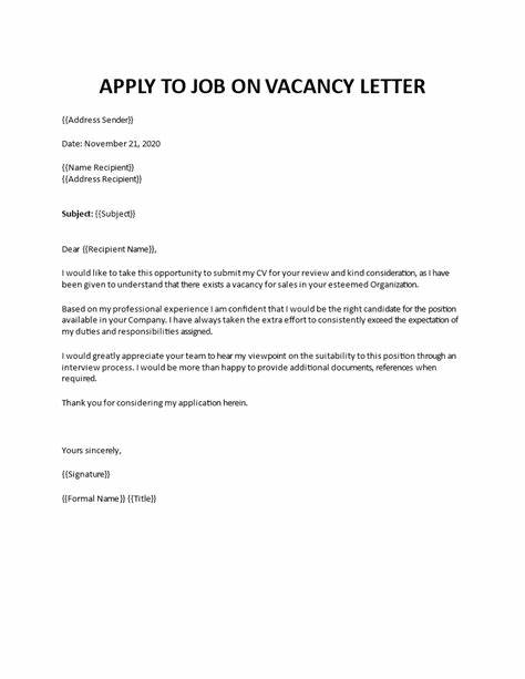 New letter a of format for job application 846