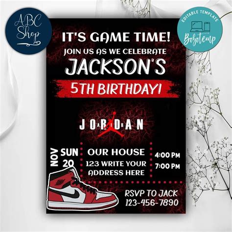 Jordan Invitation Template Free