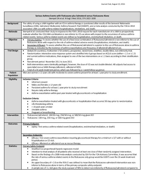 Journal Club Template