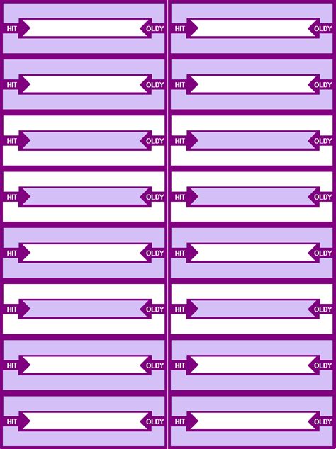 Jukebox Labels Word Template