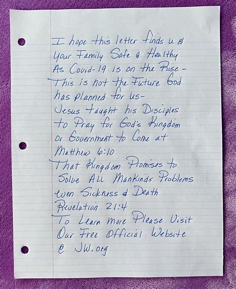 Jw Letter Writing Templates