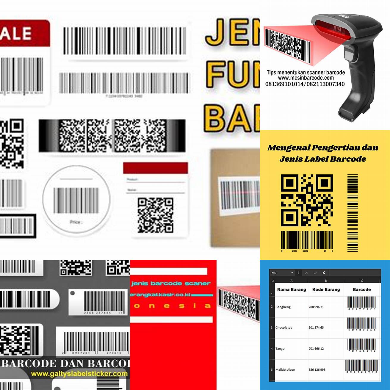 Kedua pilih jenis barcode yang ingin kamu buat