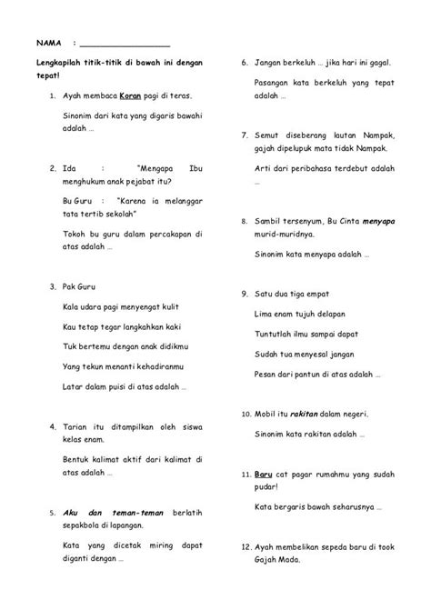 Kesimpulan Latihan Soal Bahasa Indonesia Kelas 5 SD